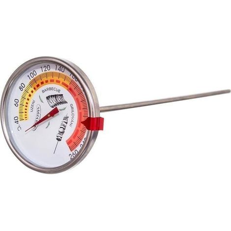 Termómetro para ahumador, de acero, con sonda de 33 cm (1/3)