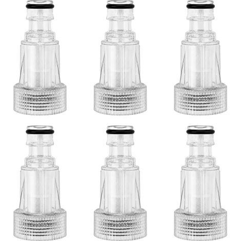 Filtre à Eau - 6 Pièces - Polycarbonate - Raccord 3/4 Pouces - Pour Nettoyeur Haute Pression et Jardin - Transparent (1/5)