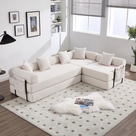 Un canapé familial confortable avec rangement et conception modulable – livré sous vide pour un montage facile  modules combinables à volonté  compatible avec les animaux de compagnie. Idéal pour (1/5)