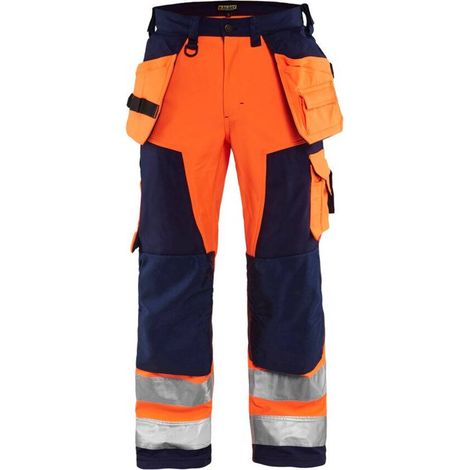 Pantalon de travail softshell haute visibilité 1567 - Orange fluo/Marine S - FR(40) - SE(C46) - Standards (1/5)