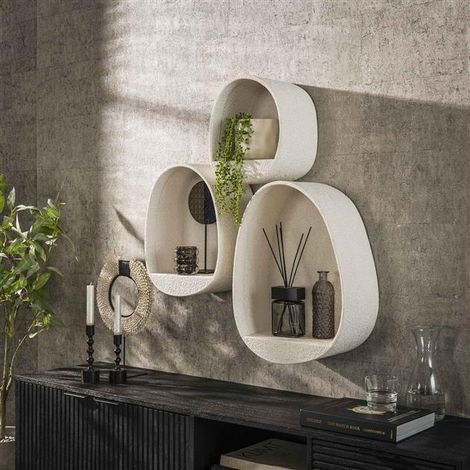 Wall shelf Stone Drop set of 3 (1/5)