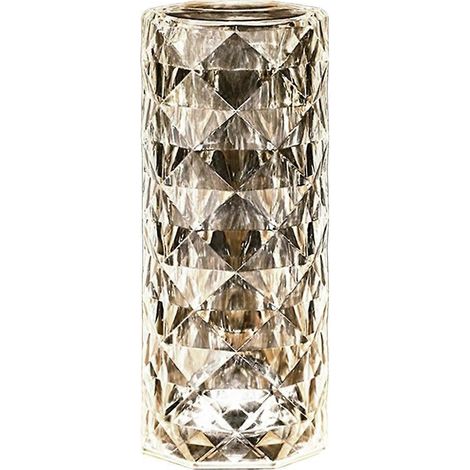 Europäische zylindrische Kristall-Tischleuchte, USB-aufladbar, Touch-Steuerung, dimmbar, modernes Acryl-Diamant-Schreibtisch-/Nachttischlicht, Heimdekoration