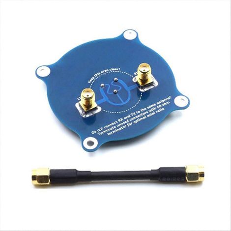 Antenne patch triple alimentation 5,8 GHz 9,4 dBi à polarisation circulaire FPV pour lunettes FPV Fatshark RC (connexion SMA à monter soi-même). (1/5)