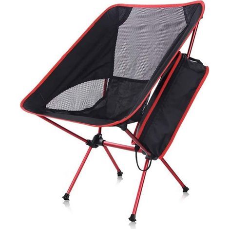 Chaise de camping pliante Chaise pliante ultralégère en aluminium Chaise pliante portable compacte Chaise de pêche pour la randonnée en plein air jusqu Rouge- (1/5)