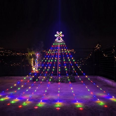 Bande lumineuse LED cascade, décoration d'arbre de noël, lumière colorée, prise européenne, lumière cascade flocon de neige (1/4)