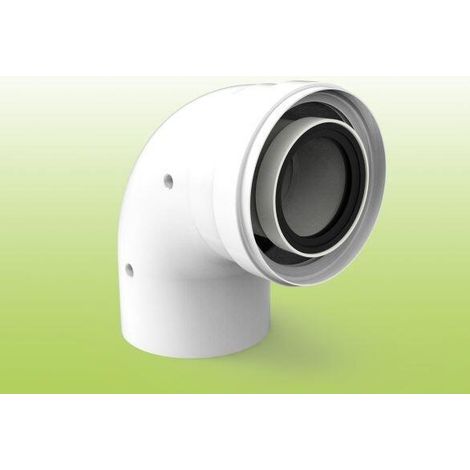 Codo condensación coaxial ø60/100 mm - DISMOL Medidas:  90º  Ø60/100 mm