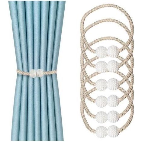 ALLIANDIS6 Pcs Embrasses De Rideaux Magnétiques Avec Boule Magnétique - Embrasses Décoratives Pour La Maison,La Décoration De Fenêtre (1/4)