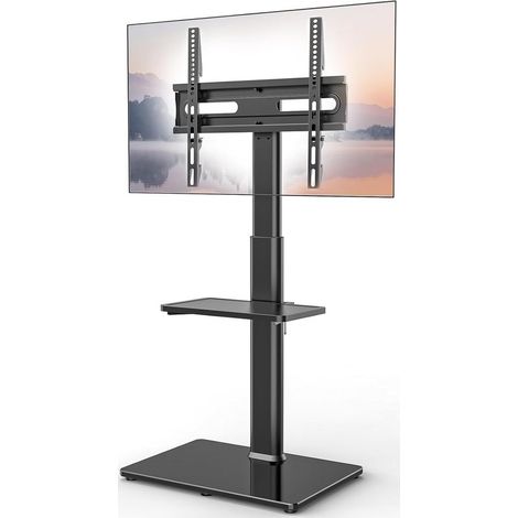 Support TV universel pivotant 70°, hauteur réglable 9 niveaux, design compact pour téléviseurs LCD LED OLED 27-65 pouces (1/5)