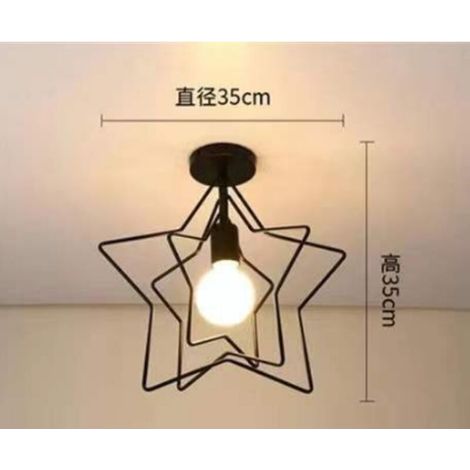 Applique géométrique en fer forgé pour salon, cuisine, loft, salle à manger, café (ampoule non incluse) lumière blanche étoilée noire E27 (1/3)