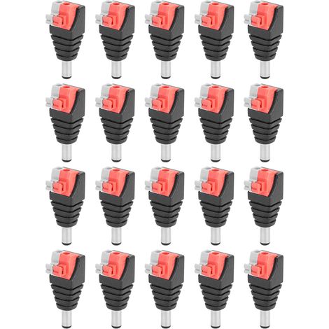 Packung mit 20 5,5 x 2,1 mm Außengewinde-Druckadaptern für Gleichstromnetzteile (1/5)