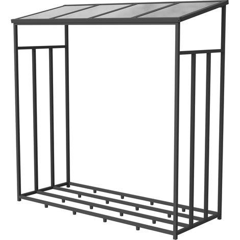 GFP Primeyard Kaminholzregal Metall 185x72x185,5 cm Brennholzregal grau (1/3)
