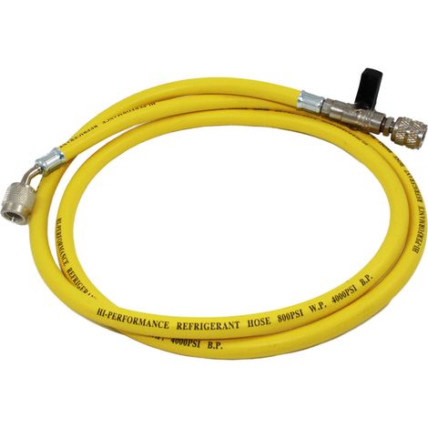 Wigam - tubo flessibile 150 cm con rubinetto gas r407 - colore: giallo