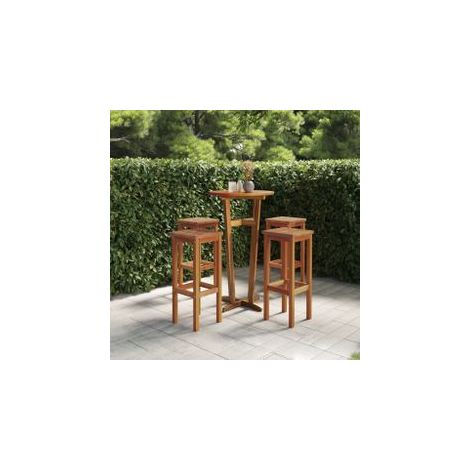 Tabourets de bar lot de 4 bois massif d'acacia (1/5)