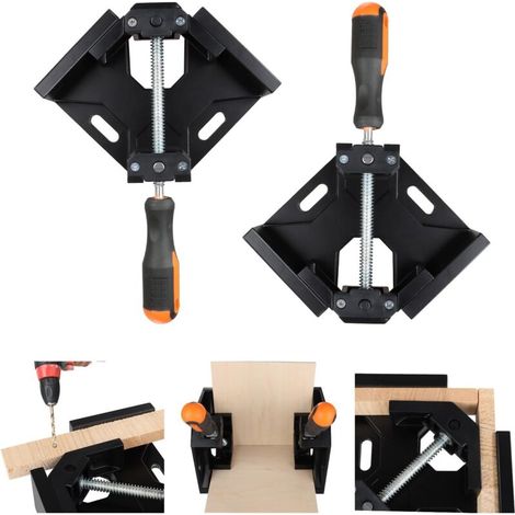 Serre-joint d'angle 90° en aluminium – Mâchoires 8 cm – Profondeur 9 cm – Prise antidérapante – Pour bois, métal, soudage (1/5)