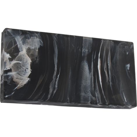 Plateau de rangement en silicone incassable pour porte-clés, anneau de doigt, distributeur de savon, pour lavabo ou salle de bain, motif marbré noir. (1/5)