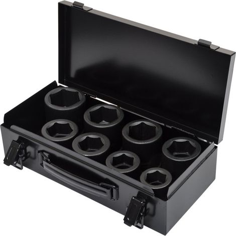 PowerHand KI-K1-1 Shallow 1 Impact Sockets Set 8pcs. in Carrying Case (1/2)