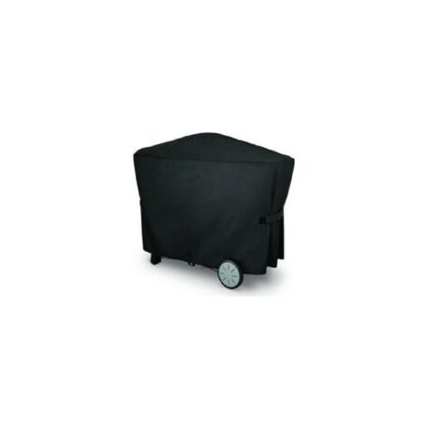 La housse imperméable pour les barbecues Weber Q3000 et Q2000 de dimensions 112,4 x 64,1 x 95,6 cm est idéale pour une utilisation en extérieur dans le jardin. (1/5)