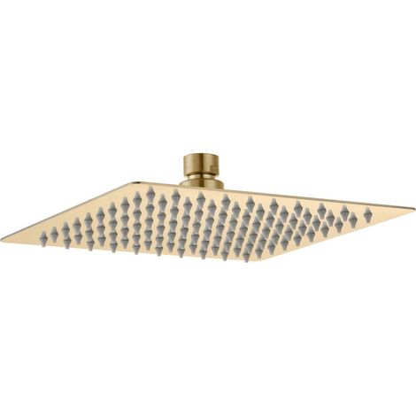 Signature React Ultraslim Square Shower Head 200mm x 200mm - Brushed Brass (1/2)