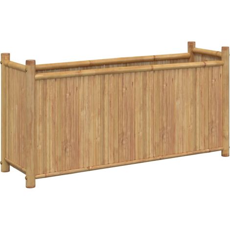 Jardinera elevada para terraza o jardín 100 x 30 x 50 cm bambú marrón 020037266