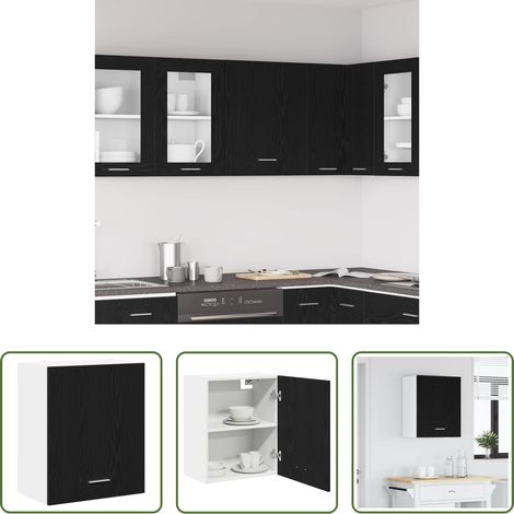 vidaXL Armoire suspendue bois -  Armoire suspendue avec étagère Riga Chêne noir 50 x 31 x 60 cm (1/5)