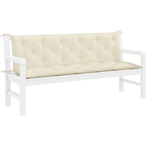 Cuscino per Panca Bianco Crema 180x(50+50)x7 cm Tessuto Oxford vidaXL