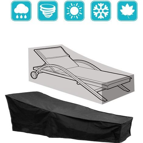 Housse de chaise longue de jardin imperméable, coupe-vent et résistante aux UV.