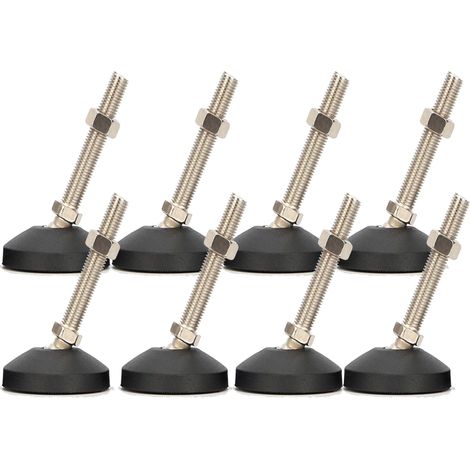 Pieds de Nivellement pour Meuble, Pied Réglable Hauteur en Acier Inoxydable à Toute épreuve 8 pièces M8 x 80mm Vis de Réglage Angle avec écrou (1/5)