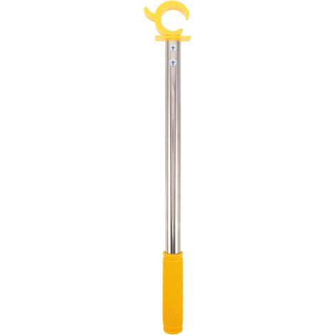 Barre d'ouverture haute pour fenêtres et trappes avec crochet, 45 cm, en acier inoxydable plastique (1/5)