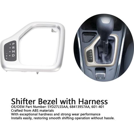 Telaio leva cambio Toivize con cablaggio per Jeep Cherokee 2014-2018, ricambio in ABS argento, codice 5YD27LS5AA (1/5)