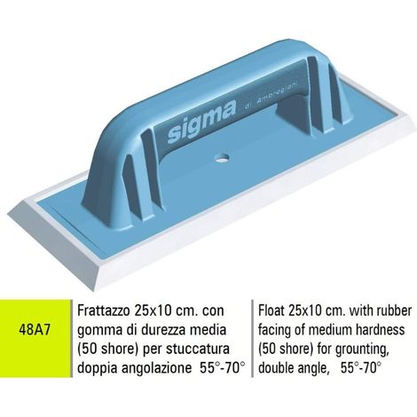 FRATTAZZO 25X10 cm SIGMA 48A7 CON GOMMA PER STUCCATURA DOPPIA ANGOLAZIONE 55€- 70€