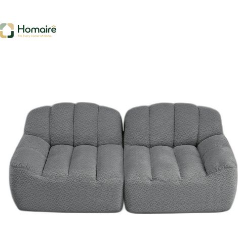 Canapé modulable en polaire gris avec accoudoirs 210 x 104 x 79 cm HOMAIRE (1/5)