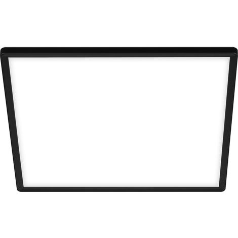 Plafonnier à LED à lumière indirecte, plat, couleur de lumière blanc neutre, plafonnier à LED, lampe de salon, panneau à LED, lampe de cuisine, éclairage de plafond, 42x42x2,9 cm, noir (1/5)