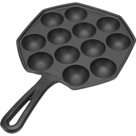 Poêle à boulettes de poulpe à 12 compartiments, en fonte antiadhésive, pour la cuisson des takoyaki. (1/5)