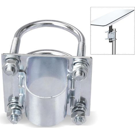 Support Mât Antenne, Collier en U Robuste  Fixation pour Tube, pour Antenne Extérieure LoRa / Minuer Helium / TV / Parabole Satellite / Station Meteo / CB (1/5)
