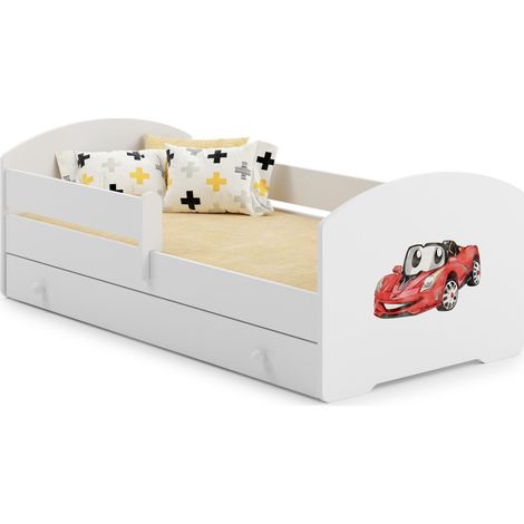 Letto per bambini LUK con cassetto e sponda 160x80 Auto flag