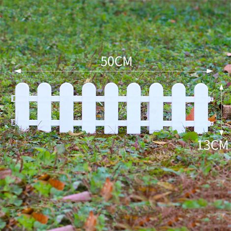 Borde de jardín de PVC blanco, 50 x 13 cm (19,7 x 5,1 pulgadas) para delimitar macizos de flores. (1/5)