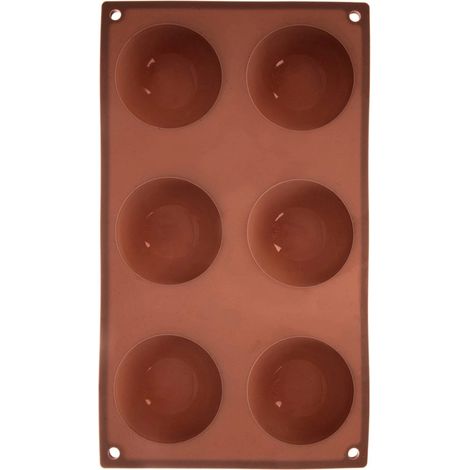 Silicone Semi-Sphere Baking Mold, Brown, 28x16.5x3 cm (1/5)