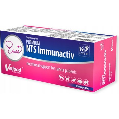 Suplemento Vetfood Premium NTS Immunactiv para perros y gatos, 120 cápsulas