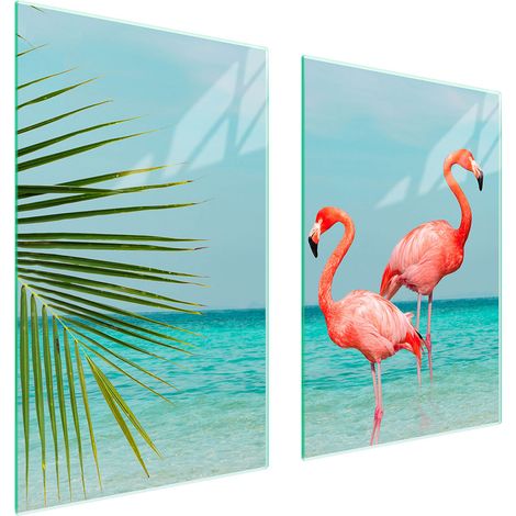 PLAQUE DE PROTECTION EN VERRE POUR CUISINE 65x52 FLAMINGO (1/5)
