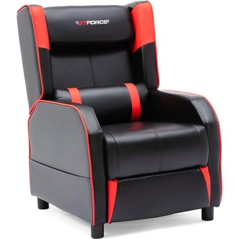 GTFORCE RANGER X FAUX LEATHER GAMING SEAT RECLINER ARMCHAIR SOFA RECLINING CINEMA CHAIR RED (1/5)