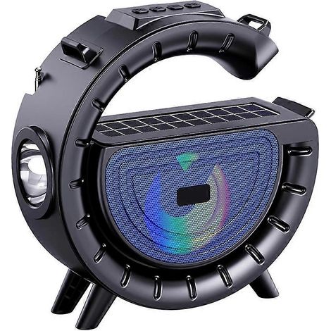 Tragbarer Bluetooth-Lautsprecher für den Außenbereich, große Taschenlampe, Solarlesegerät, drahtlose Karte, Musikplayer, Lampe für Zuhause, Partyzubehör, blau (1/5)