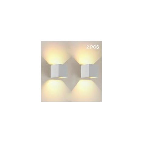 LED Applique Murale Interieur Up and Down Lampe Murale Blanc Chaud, Angle de Faisceau Réglable pour Maison,Couloir Salon,Chambre à Coucher - 2 PCS Blanc (1/4)