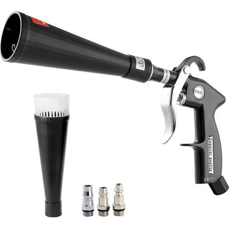 VEVOR Pistolet Nettoyage Voiture a Air Haute Pression 6-9,2 bars avec 2 Buses, Tuyau Rotatif Aluminium, pour Elimination Salete Poussiere Surface, Fonctionne avec Compresseur deAir 1/4 NPT Non Inclus (1/5)