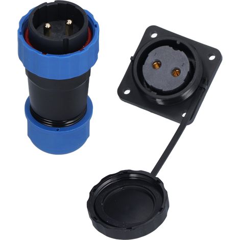 Connecteur Étanche Aviation 4 Pôles 380V 45A IP68 pour Câble SP282, Prise Industrielle Carrée