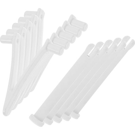 Juego de 5 clips en V de plástico para piscinas y accesorios de camping. Adecuados para redes de skimmer y mangos de limpieza de piscinas. (1/5)