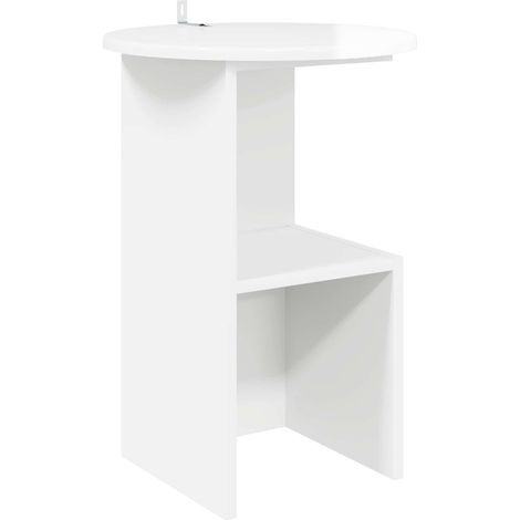Beistelltisch Hochglanz Weiß Ø 39,5 x 55 cm Holzwerkstoff vidaXL