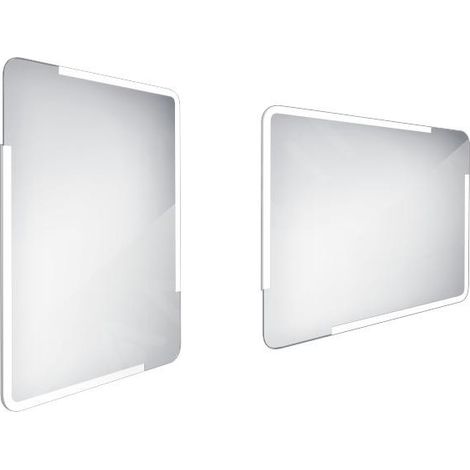 Nimco - Miroir avec éclairage LED, 60x80 cm, arrondi, aluminium ZP 15002 (1/5)