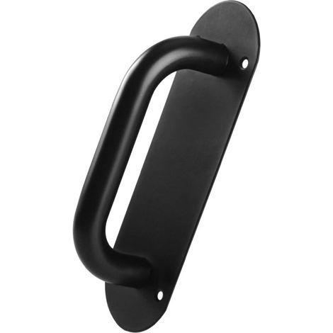 Pack Barn Door Handles with Plates, Pull Handles with Back Plate, Gate Handles, Door Handle Plate(Black,20065mm) (1/4)
