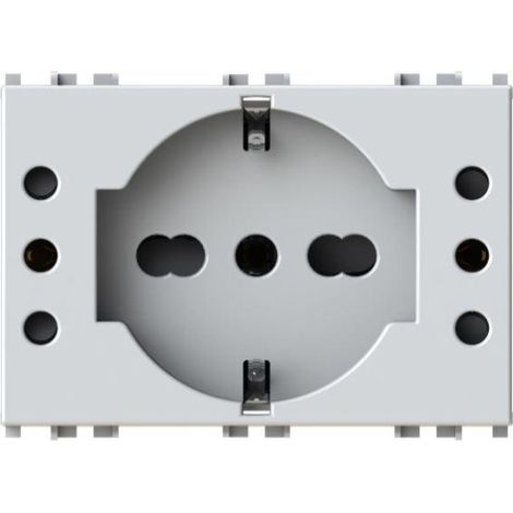 4box p503 schuko-steckdose und zwei 10a vimar arke steckdosen weiß - 4bp503.v19b