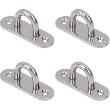 Crochets de plafond en acier inoxydable, lot de 4 supports muraux, plaque à œil ovale pour chaise suspendue, hamac, balançoire de Yoga, sac de sable, Pot de fleur (1/5)